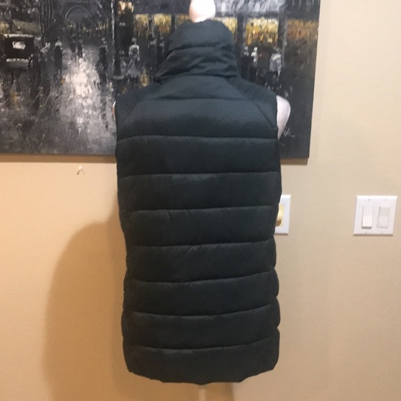 Nicole Miller Original Green Asymmetrical Quilted Vest Snap Closure Pockets-L - Picture 2 of 10